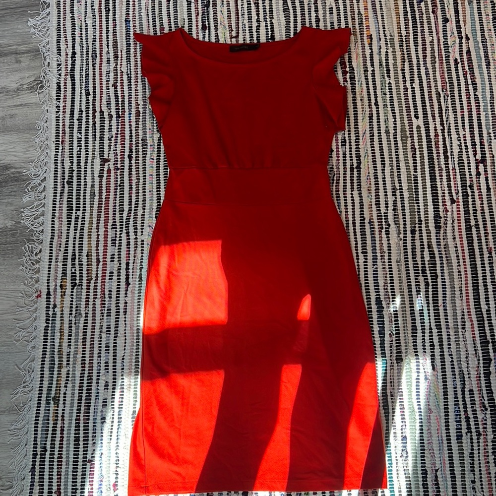 THE LIMITED Orange fitted dress